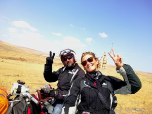 nella steppa della Georgia con la lambretta
